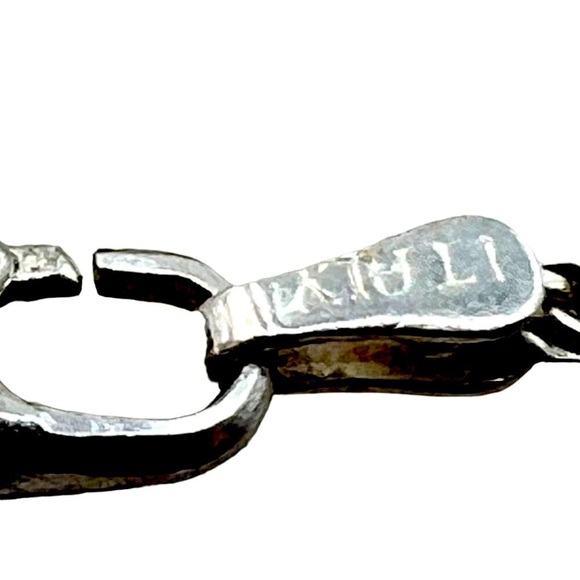 Italian 925 Sterling Silver Necklace With Faceted Garnet & Agate Pendant.  B11 - Picture 6 of 14